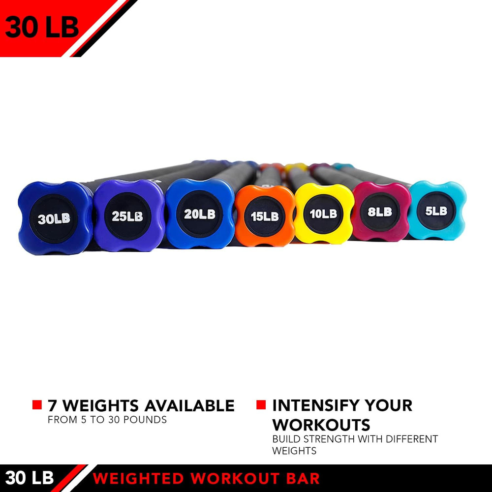 Weighted Workout Bar with Rubber Padding