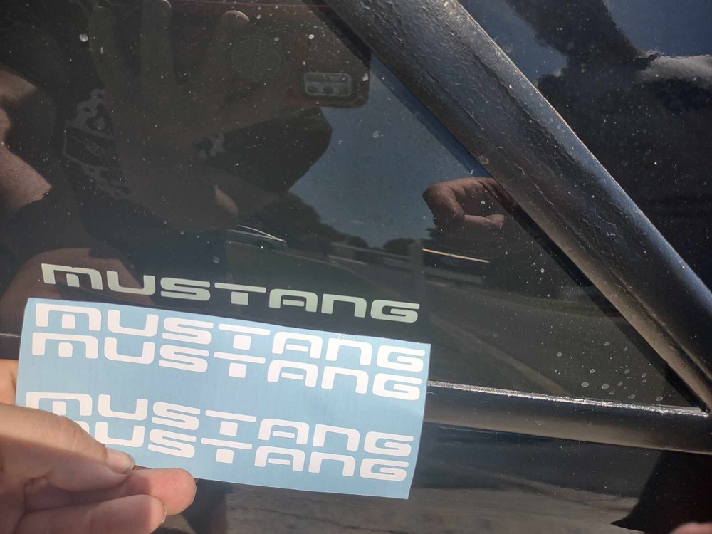 79-93 fox mustang quarter window sticker decals 4 pack !