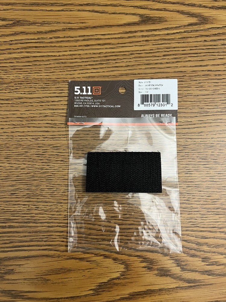 5.11 Tactical Short Stack Patch Laser Cut Hook-Back PVC Patch Style # 81073