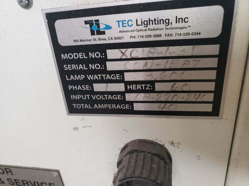 2005 TECH LIGHTING UV COATER & DRYER-18"