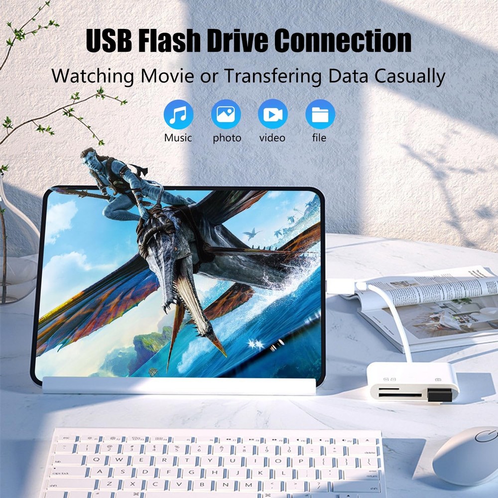USB C SD Card Reader for iPhone 15 16 17, SD Card Adapter with SD MicroSD USB...