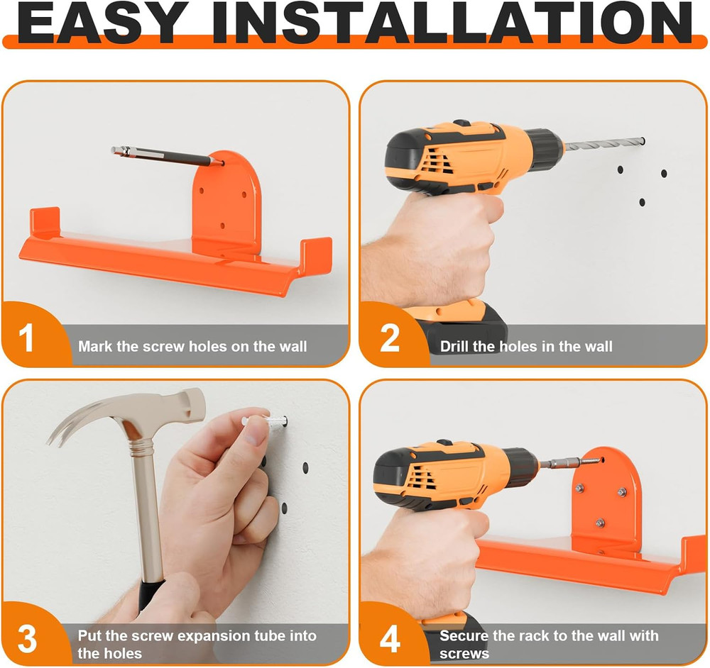 Heavy Duty 3-Pack Backpack Blower Rack with Hose Holder for Tool Storage