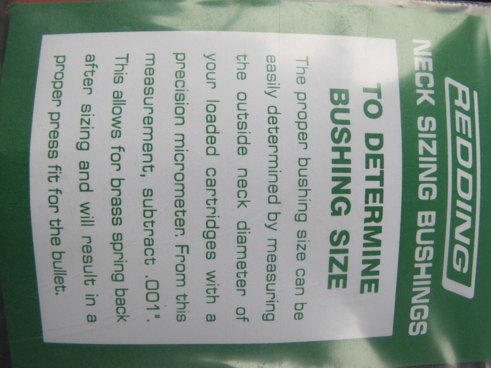 Redding .366 Neck Size Bushing