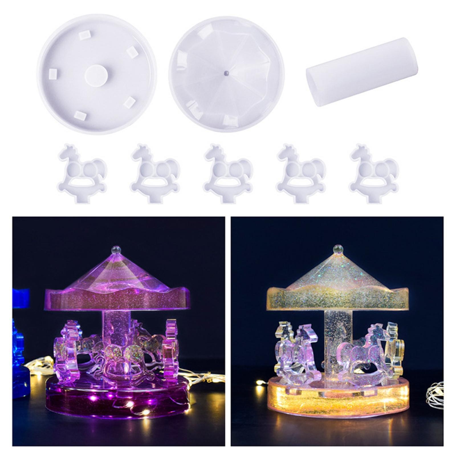 Carousel DIY Silicone Mold Epoxy Resin Casting Mould Ornaments Toys Craft Making