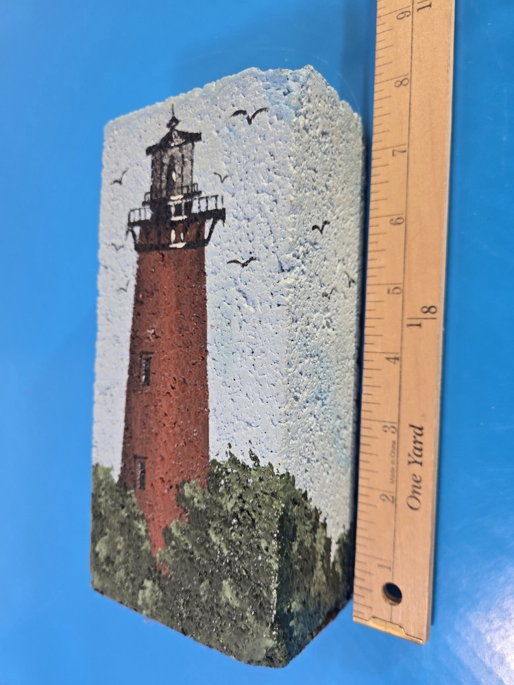 Hand Painted Lighthouse Brick Door Stop