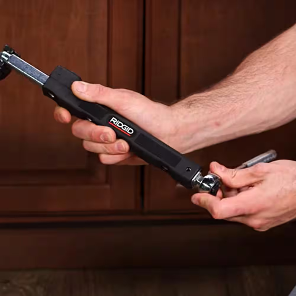 Ridgid 1/2 in to 1-1/4 in 10 in. to 17 in. Telescoping LED Lit Basin Pipe Wrench