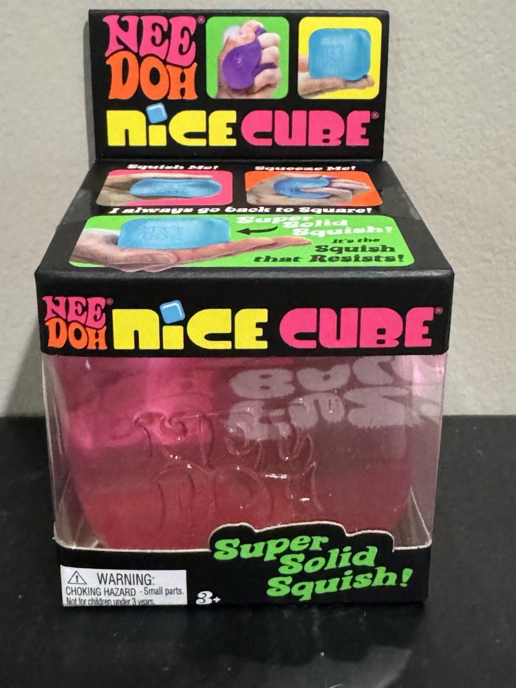 Nee Doh PINK Nice Cube Super Solid Squish Squeezable Stress Reliever TikTok 🔥