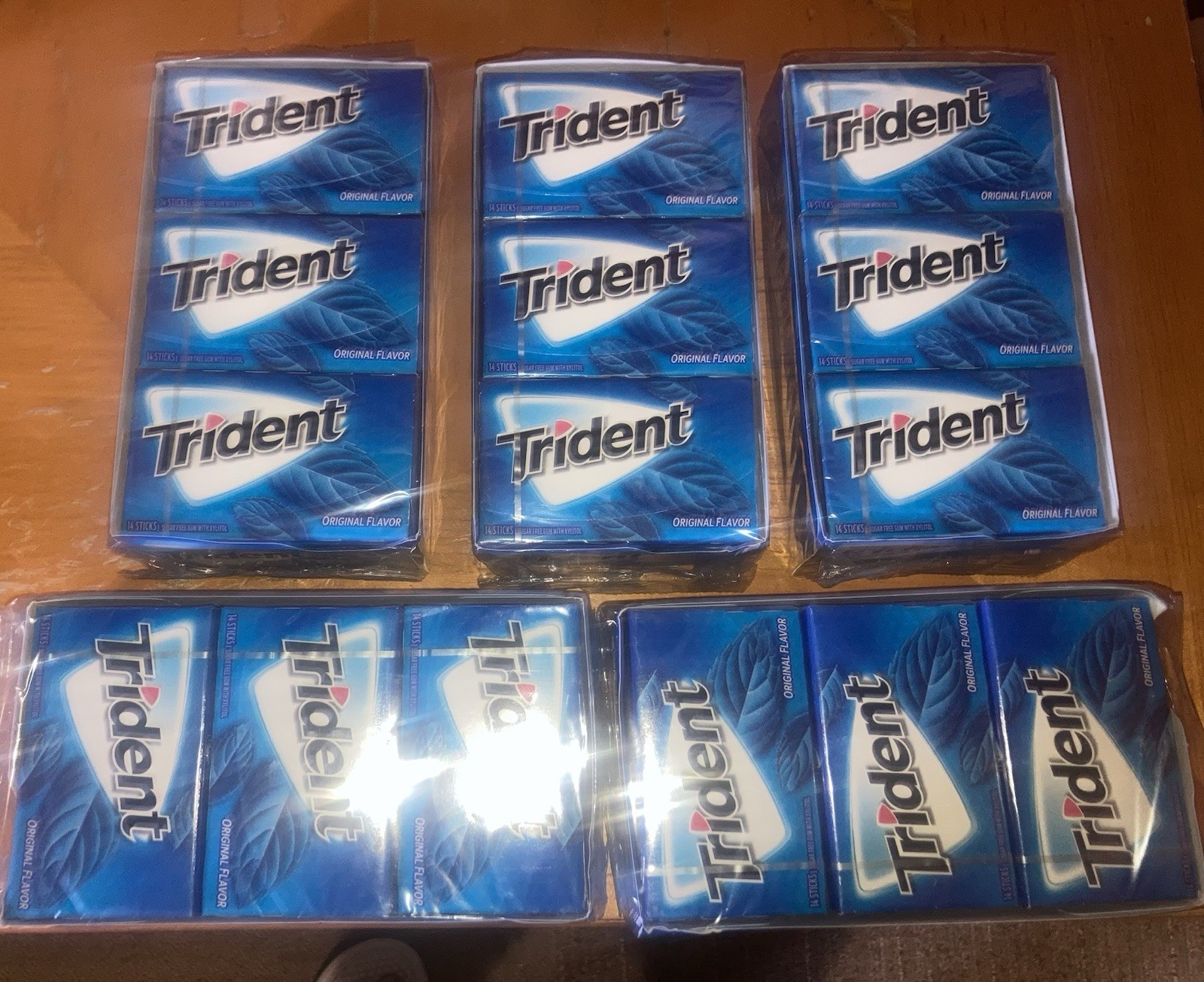 LOX 5 Sealed  Packages Trident gums  Original Flavor total 60 gums BB-02-2023