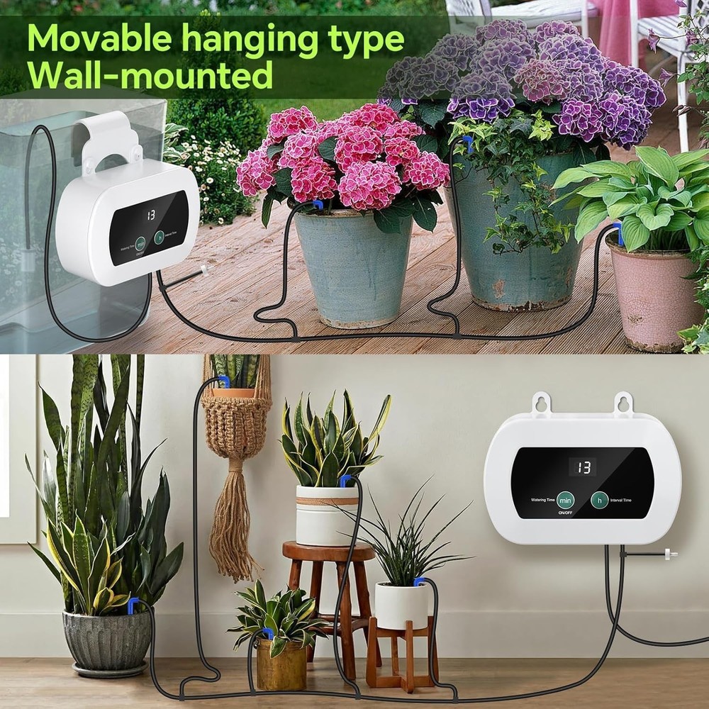Auto Watering System for Plants - Programmable Timer & USB Power for Indoor Pots