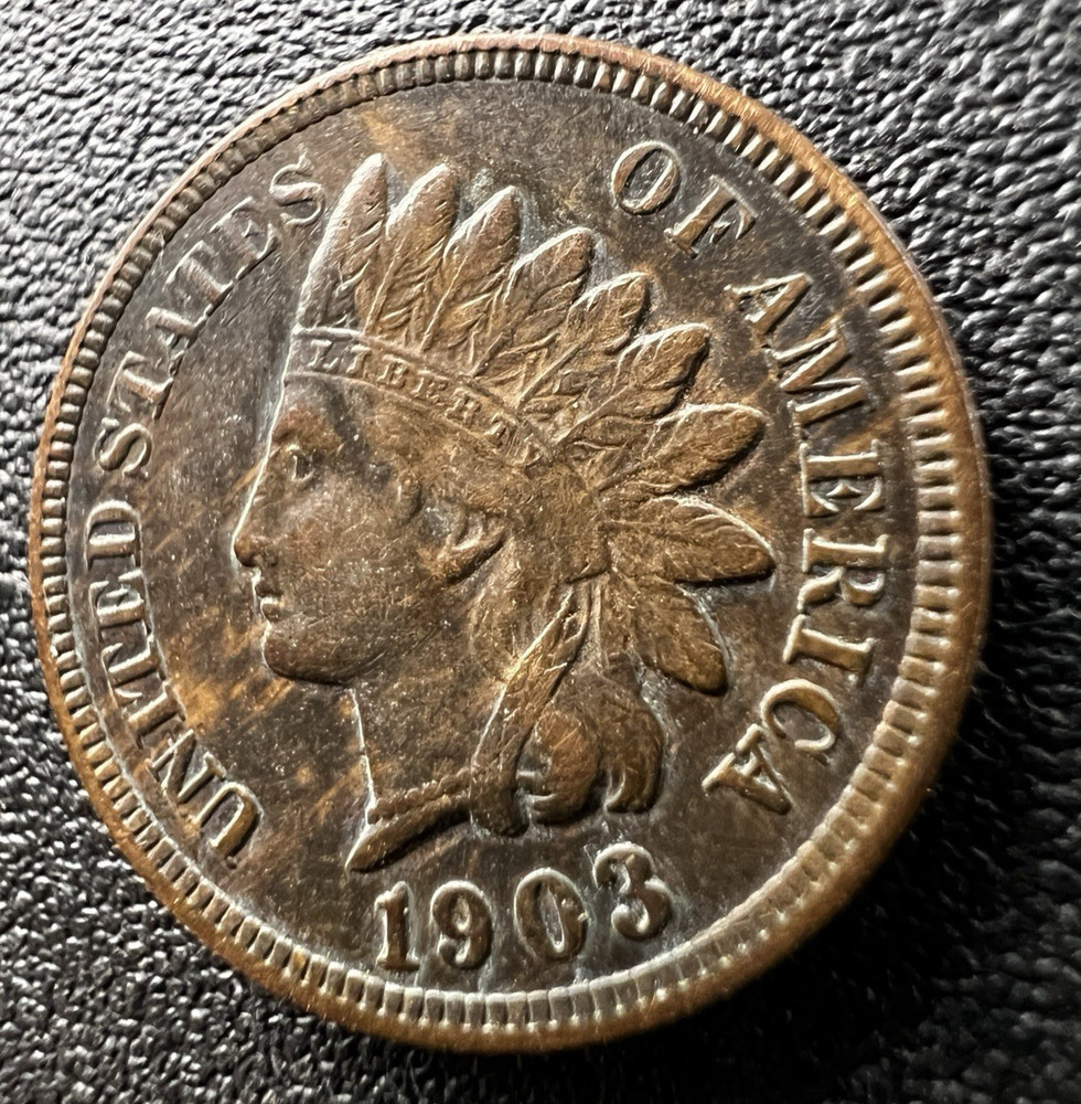 Indian Head One Cent Coin 1903 Extremely Fine