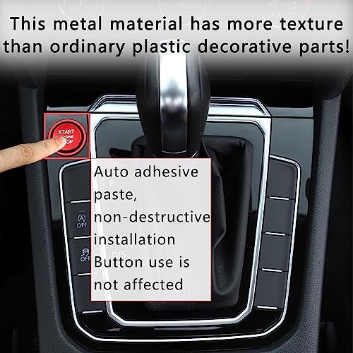 Car Push Start Button Cover Compatible with Audi,Aluminum Engine Start Stop Red