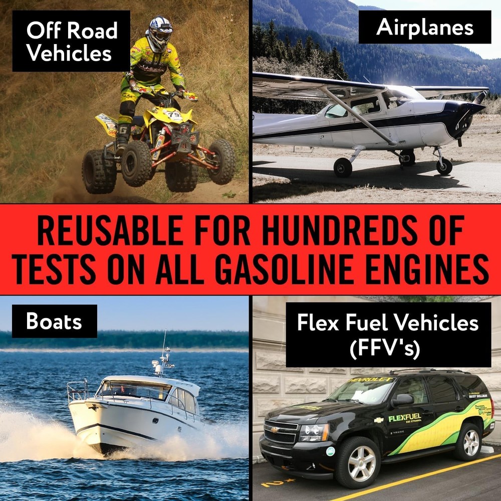 Reusable Ethanol Testing Kit - 2-Pack E85 Fuel Test Bottle, Wide Mouth