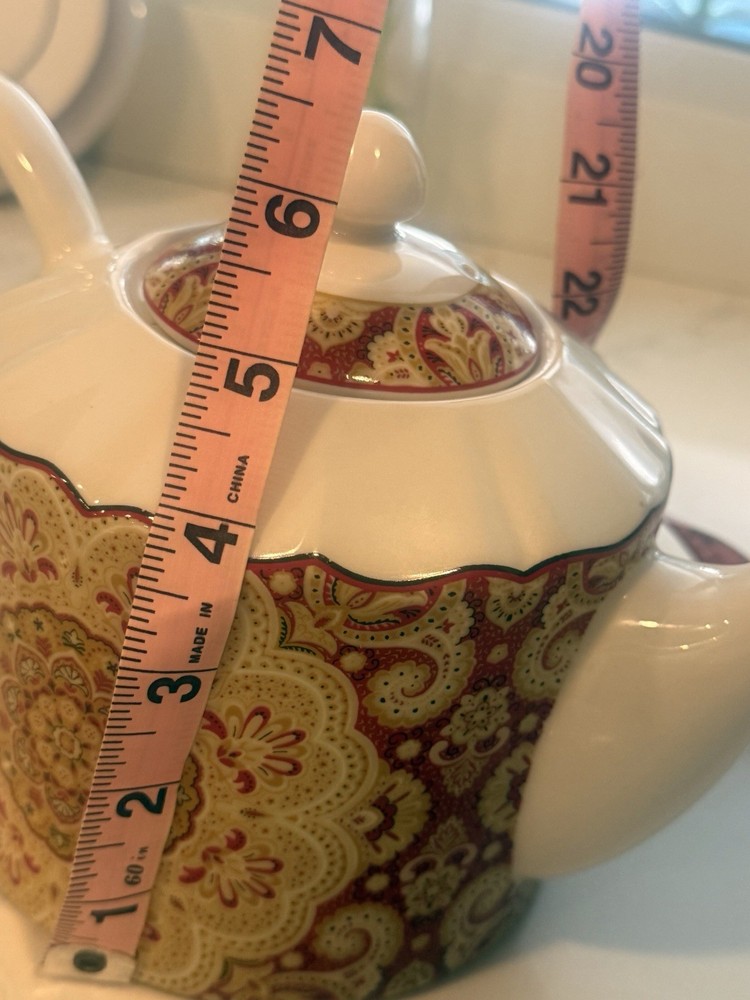 222 Fifth Lyria Saffron Tea Pot 10081560 * READ*