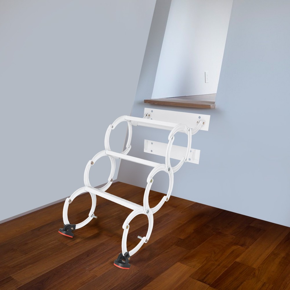 Wall Mounted Attic Ladder, Pull Down Telescoping Step Ladder, 3 Steps Ladder