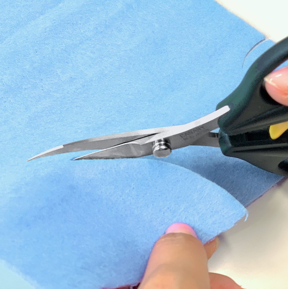 CANARY Spring Loaded Craft Scissors 6.3" Curved Sharp Tips, JAPAN