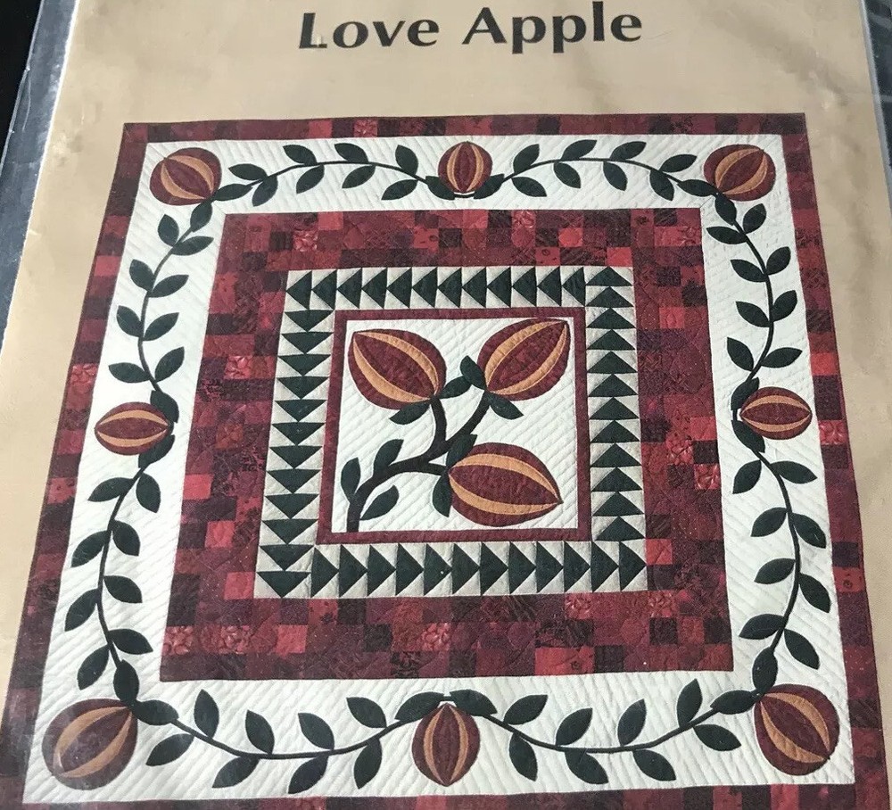 LOVE APPLE 60”x60” Quilt Pattern JACOBEAN Design Sewing Craft