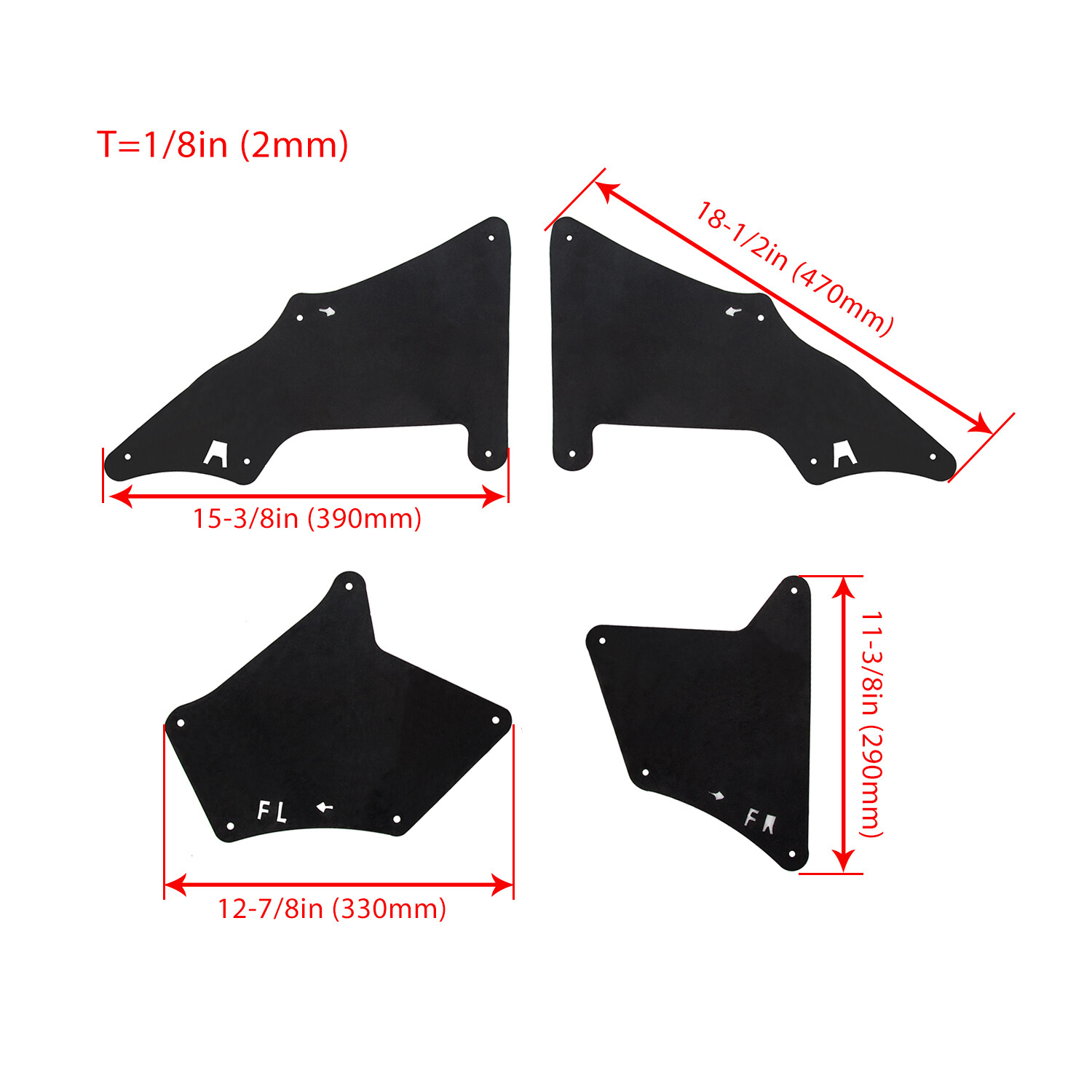 Set of 4 Splash Guard for Toyota 4Runner Lexus GX 460 470 2003-2022 Fender Liner