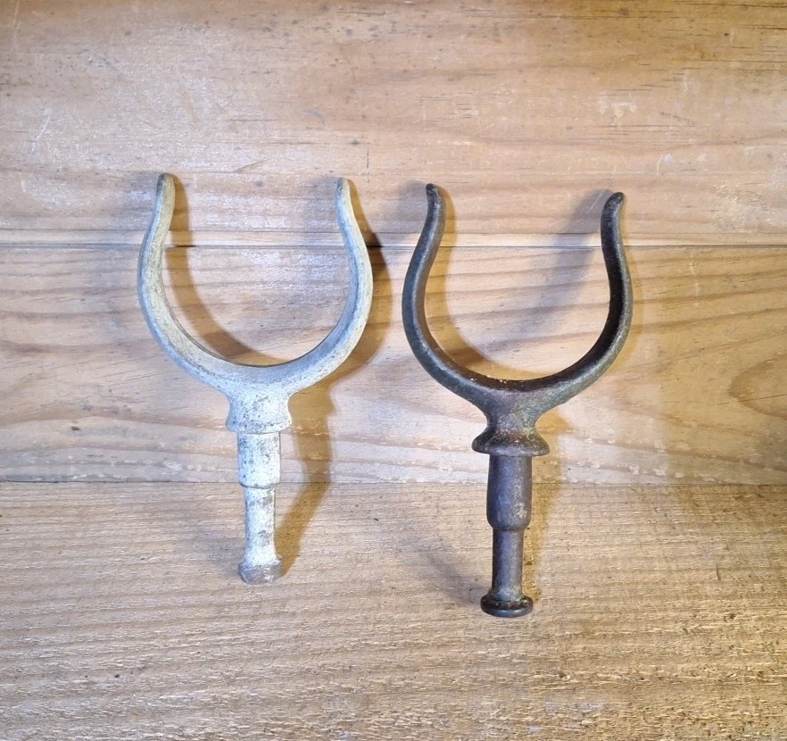 Antique boat oar lock rests