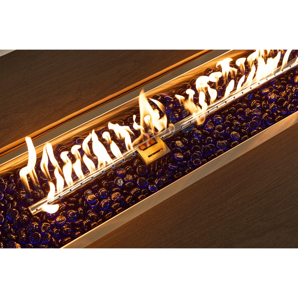 54" Rectangular Propane Fire Pit Table 50K BTU Low-Profile Modern Patio Heater