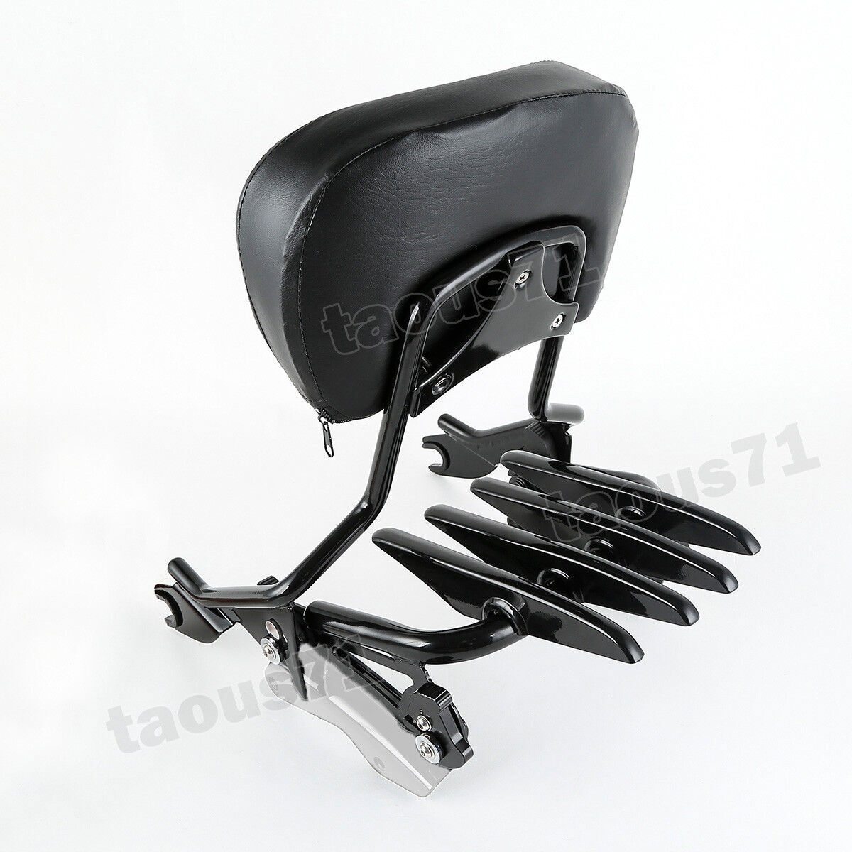 Black Backrest Sissy Bar & Stealth Rack For 09-23 Harley Road Glide Street Glide