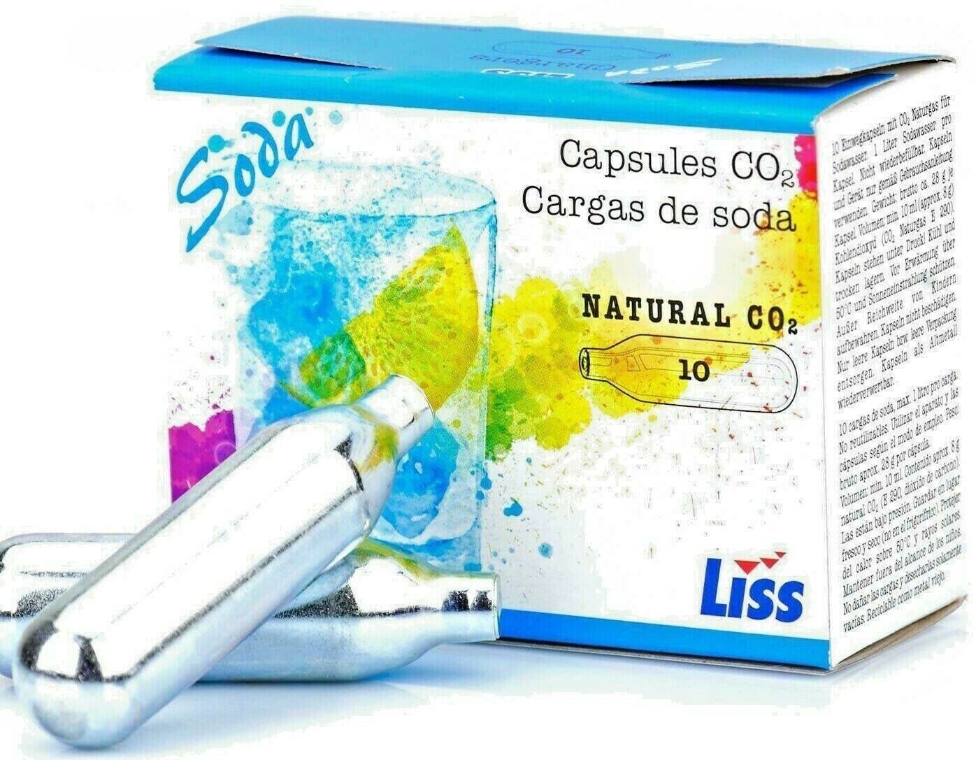 60 CO2 Soda Seltzer Water charger European 8g C02 EU carbonated 6 boxes of 10