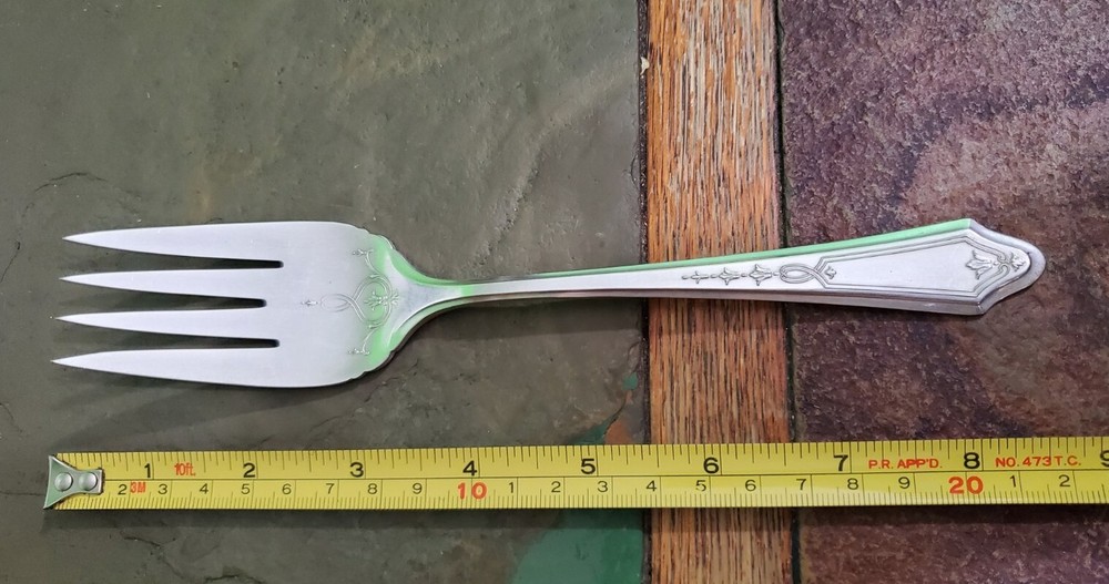 👌ONEIDA c1923 DUCHESS PATTERN SILVERPLATED MEAT 🥩 SERVING FORK