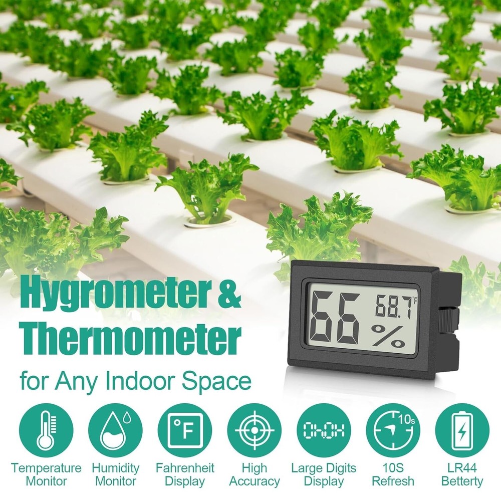 Compact Mini Thermometer & Hygrometer Set with High Accuracy Display - 6 Pack
