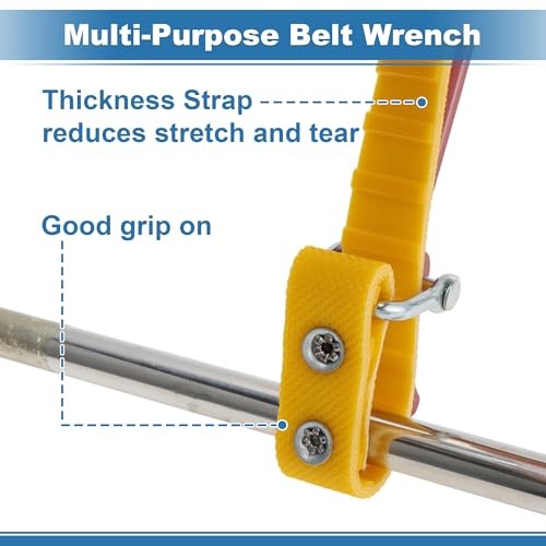 210mm Strap Wrench Rubber Steel Handle Adjustable Strap Removal Tool Multi