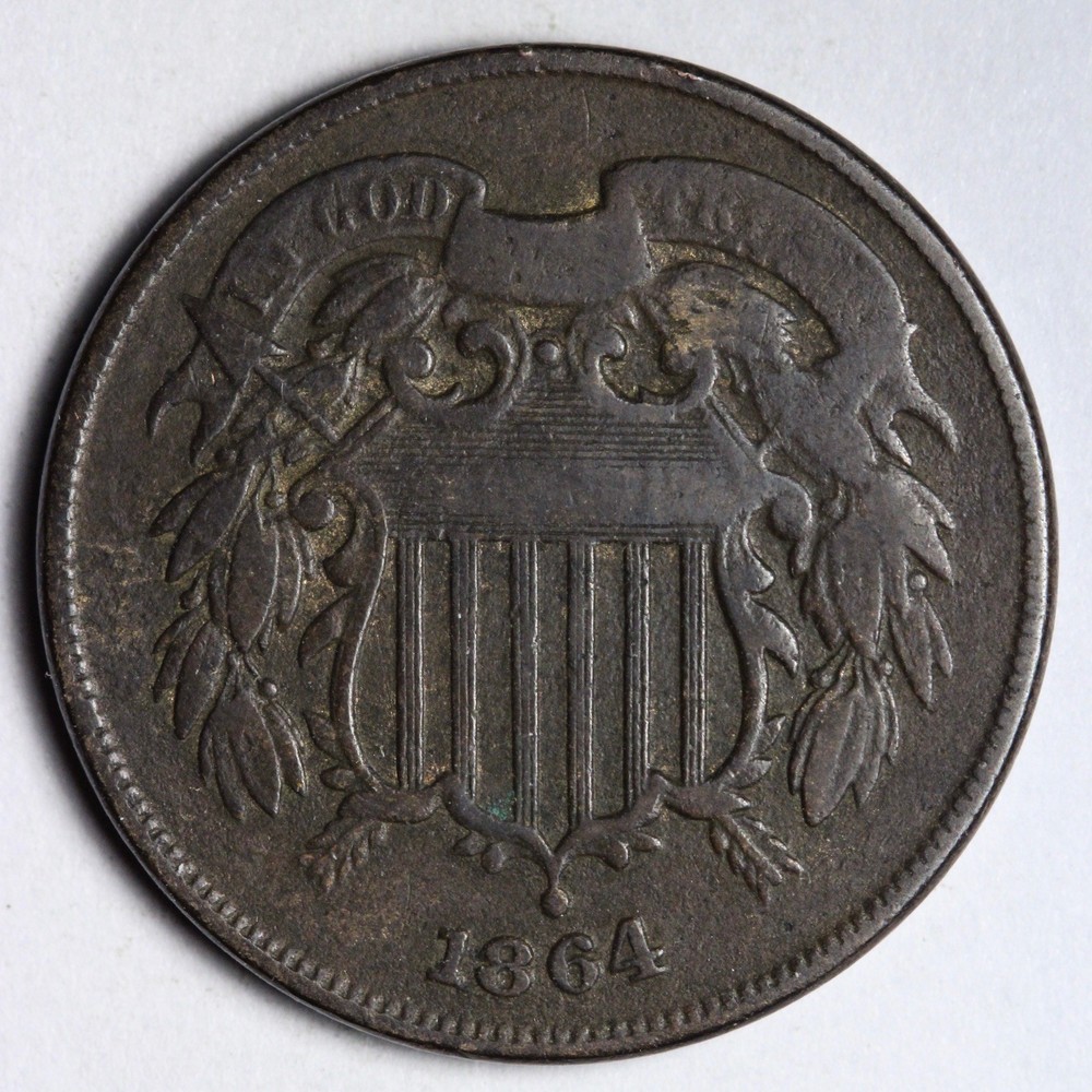 1864 Two Cent Piece FINE E169 AGCK