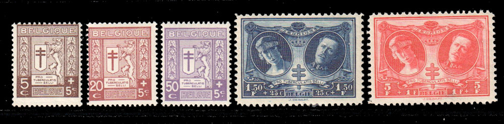Belgium Scott B59-63 Mint Hinged