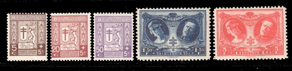 Belgium Scott B59-63 Mint Hinged