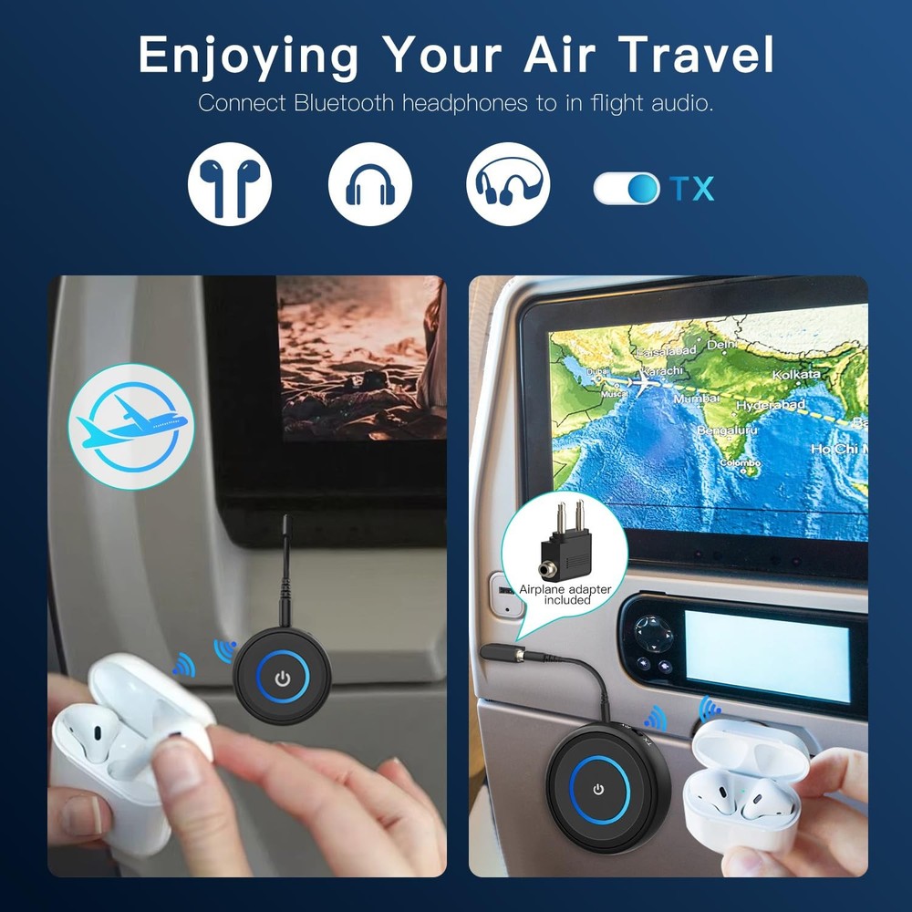 Bluetooth 5.3 Transmitter Receiver, 2-in-1 Wireless Transmitter Receiver for ...