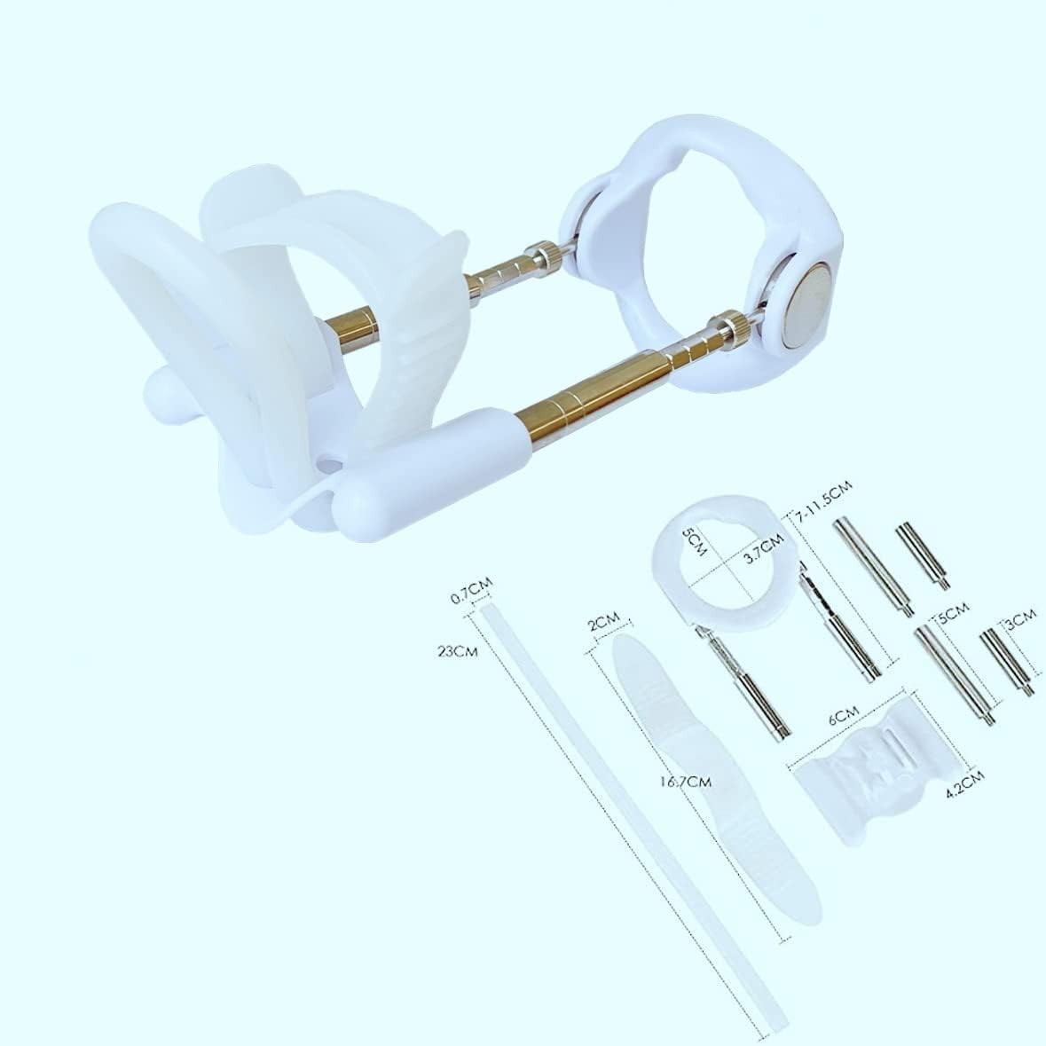White Ergonomic Penile Traction Device - Adjustable and Portable Enhancement Kit