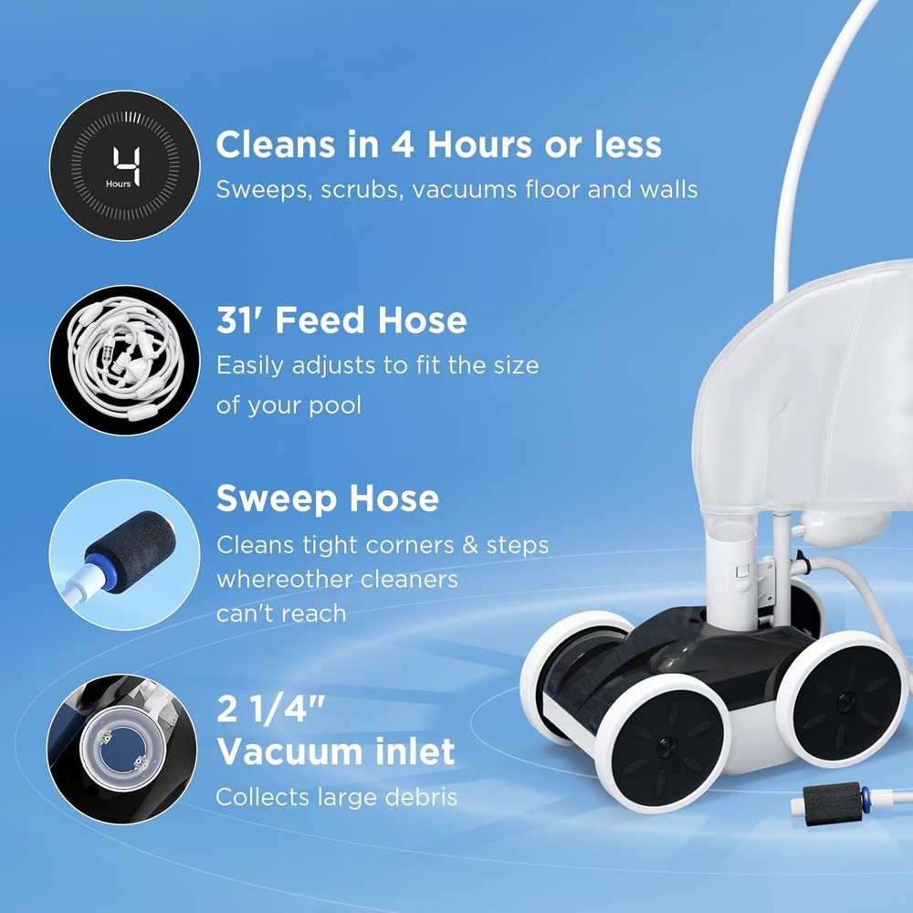 MAKHOON Upgrade Pool Pressure Side Sweeper: Professional Solution for Cleaning..
