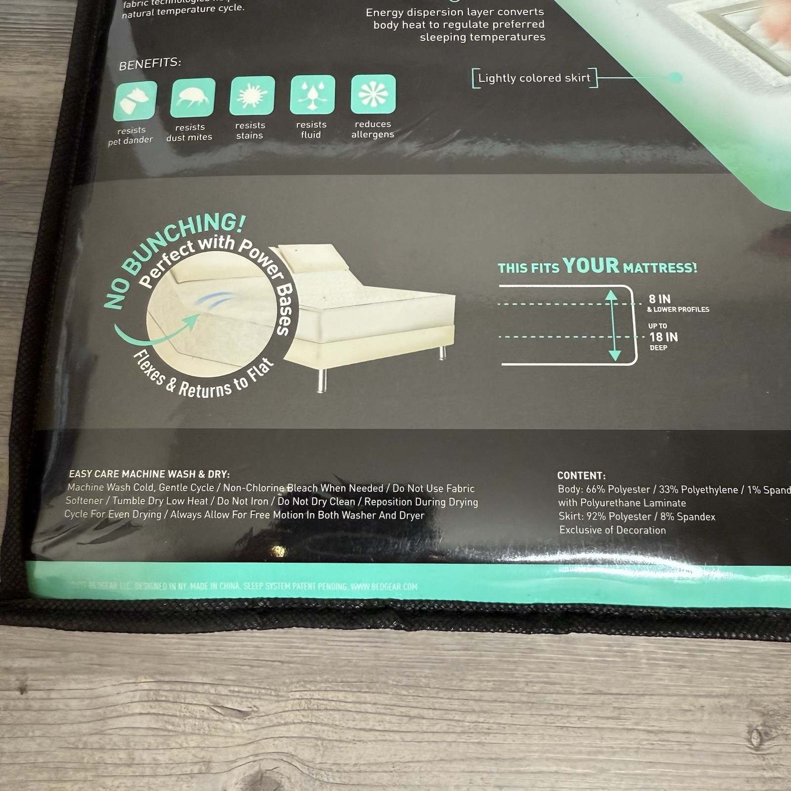 Bedgear Ver-Tex 6.0 Split King Performance Mattress Protector Cool Touch