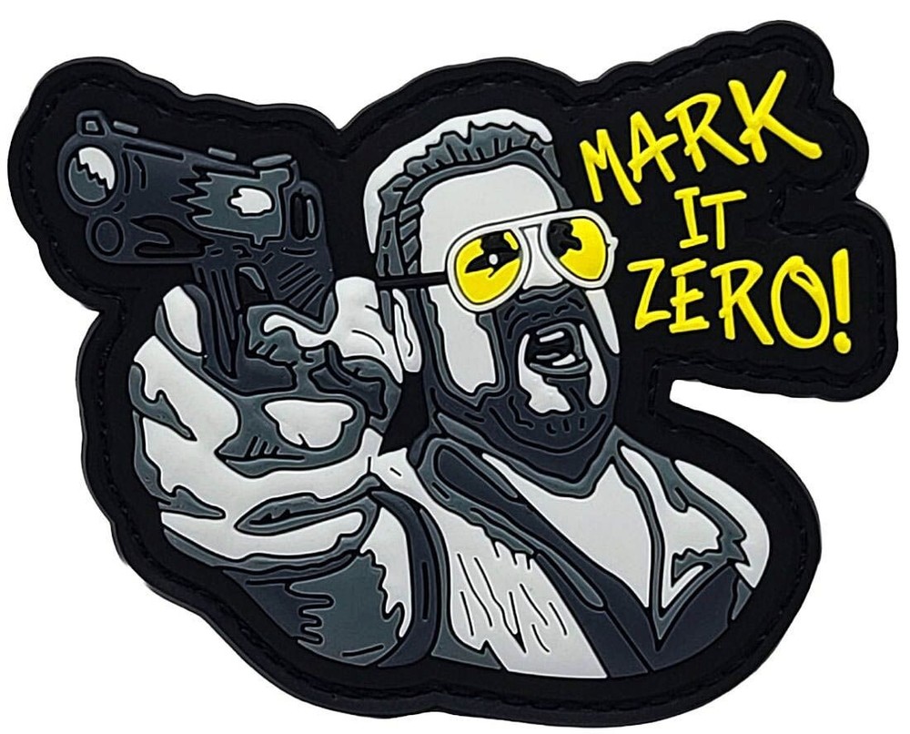 Mark It Zero Big Lebowski PVC RUBBER PATCH | 2PC HOOK BACKING 3"x2.5"