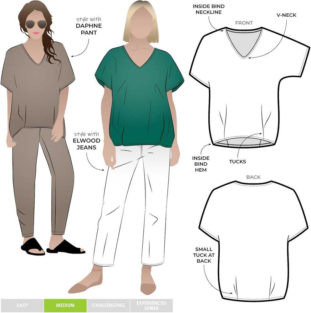 Sewing Pattern - Daphne Woven Top (Sizes 04-16)