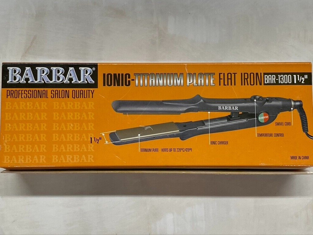BARBAR PROFESSIONAL FLAT IRON, IONIC, TITANIUM PLATE IONIC BAR 1300     1  1/2 "