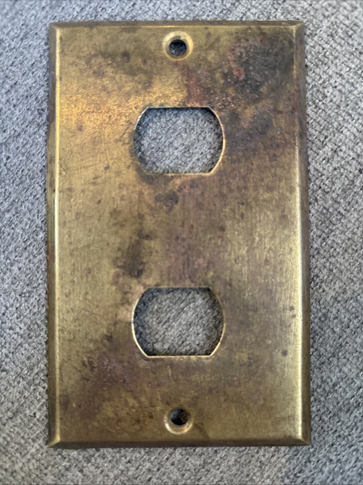 4 Antique Solid Brass Switch Plate Covers - All Different Styles