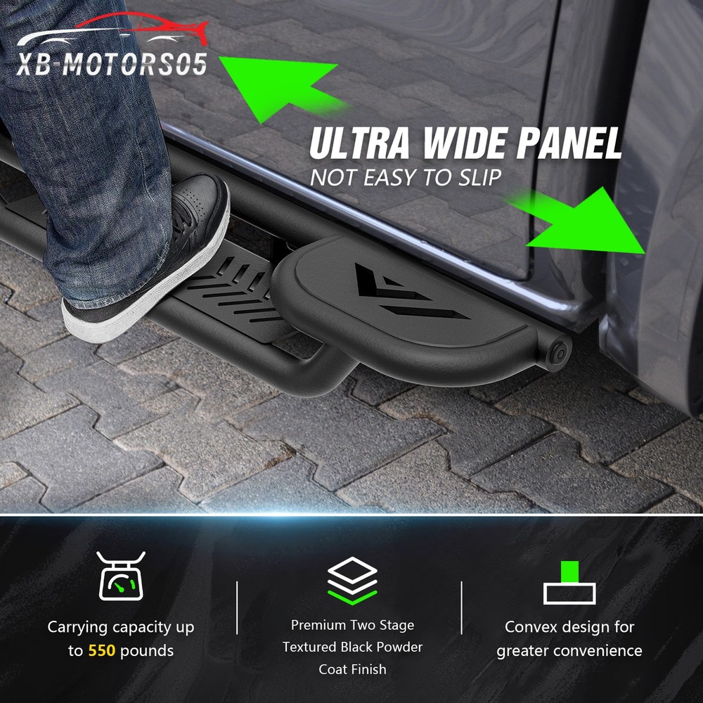 For Ram 1500 Double/ExtendedCab 2002-2008 3- Raised Steps Side Running Boards