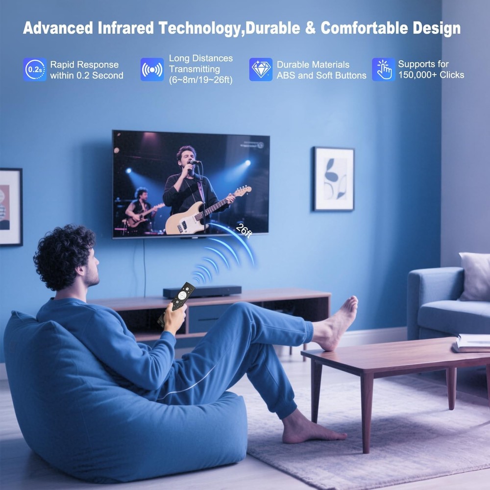 【2Pack】 Original Replacement for Hisense TV Remote Control, normal, black