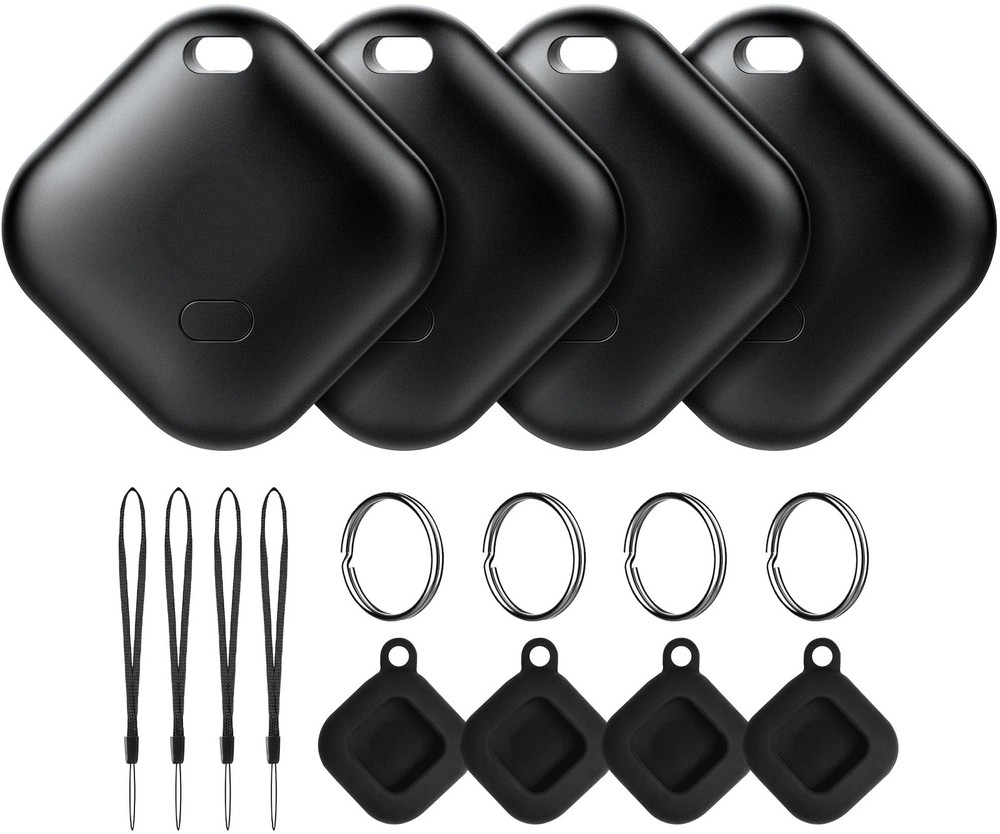 Air Tracker Tag for Android, Tags-4 Pack Luggage with 4 4 Pack, Black