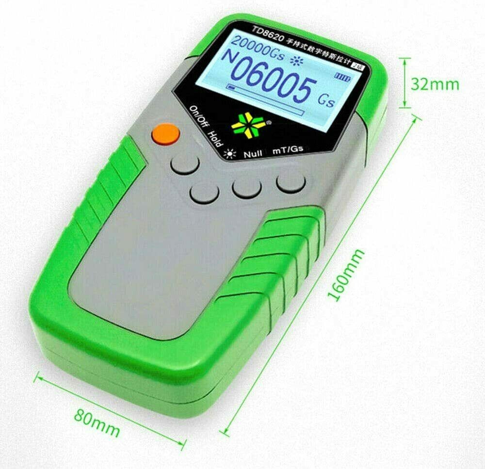 Handheld Tesla Meter Gauss Meter with Transverse Hall Probe Range 200 mT/2000 mT