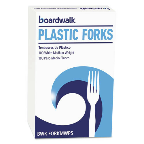 Boardwalk FORKMWPSBX Mediumweight Polystyrene Fork Cutlery - White (100/Bx) New