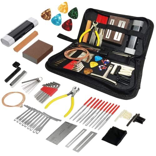 72Pcs Guitar Repair Tool Kit String Changing Maintenance Tool Set for Guitar