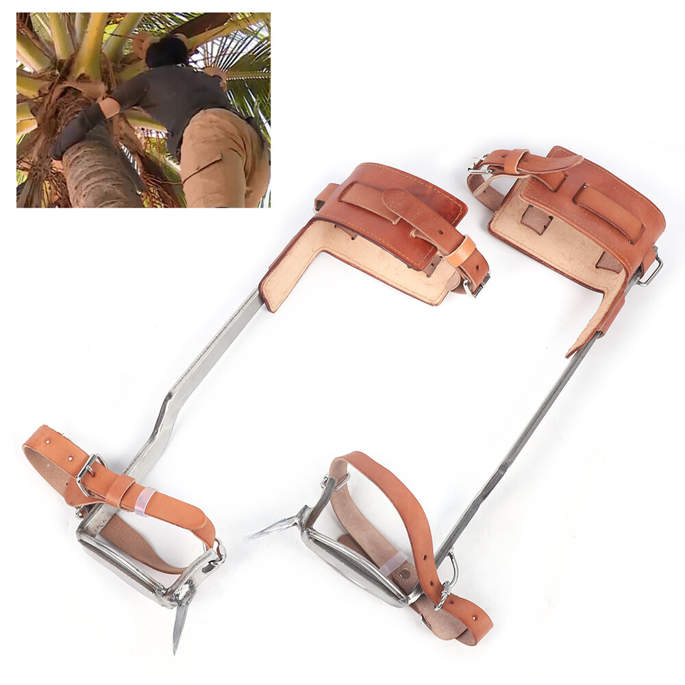 2pcs Tree Climbing Spikes, Stainless Steel Tree Climbing Tool, Adjustable Strap