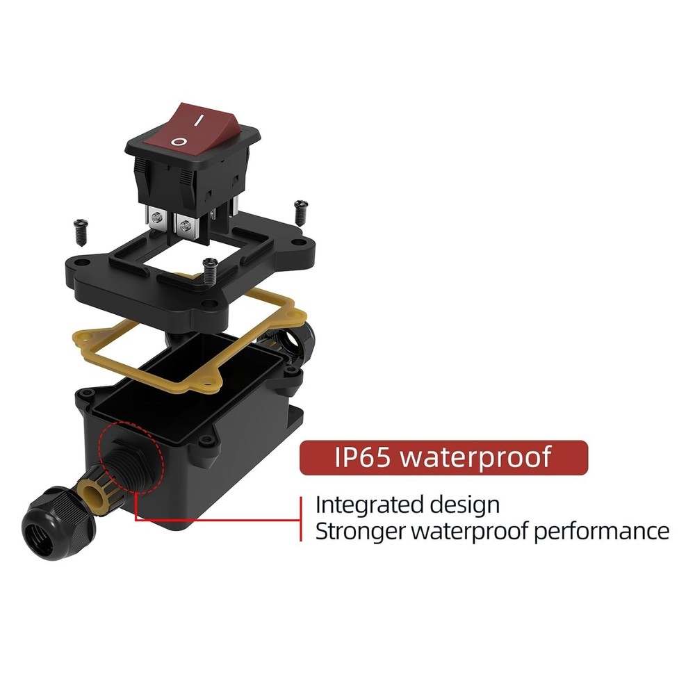 30A Outdoor Waterproof Rocker Switch - Durable Toggle with Certification