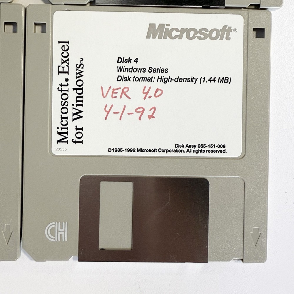Microsoft Excel for Windows 4.0 Upgrade Version 3.0 Vintage Software READ ALL
