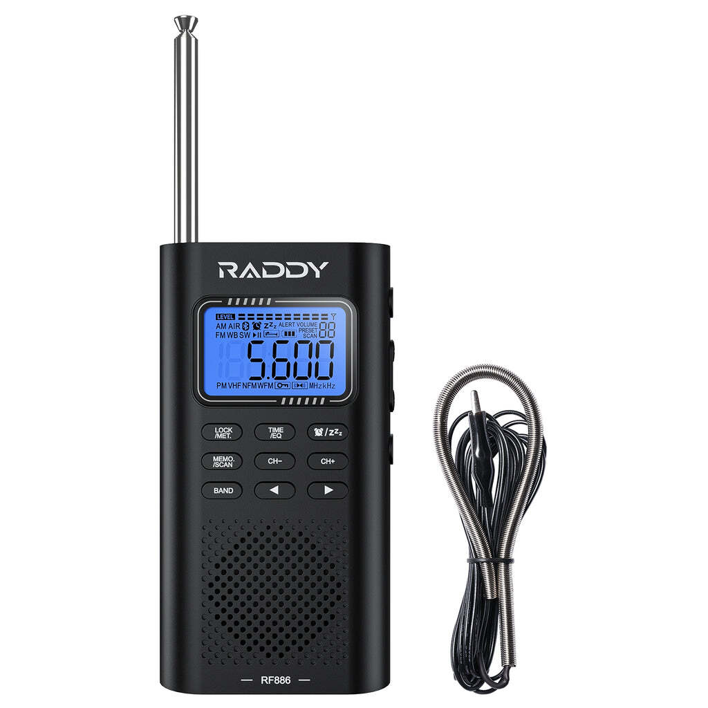 Raddy RF886 Shortwave Radio | AM/FM/SW/VHF/WB | Bluetooth Connection
