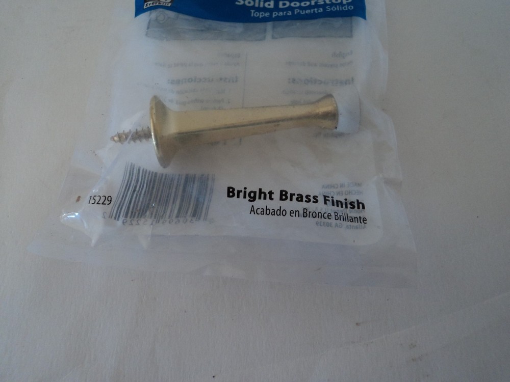 Everbilt Solid DOORSTOP Bright Brass FINISH NEW, Fast, Free Ship